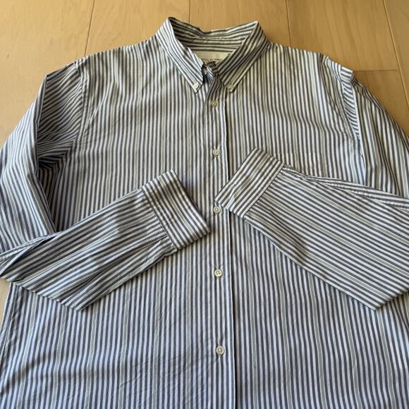Still By Hand Shirt 3 Striped Cotton Button Up Oxford - Picture 4 of 9